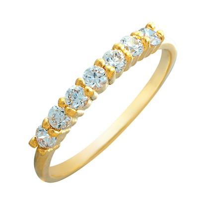 Picture of Stackable Classic Half Eternity Ring Gold Plated