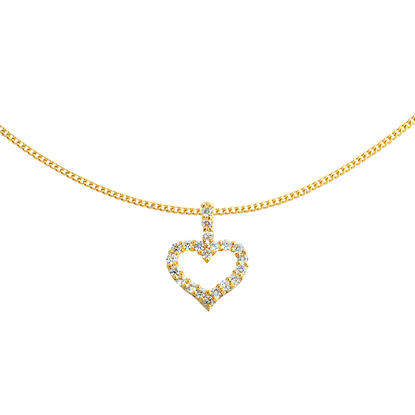 Picture of Bejeweled Open Heart Pendant Necklace