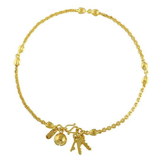 Picture of Key Cable Chain Anklet Gold Plated