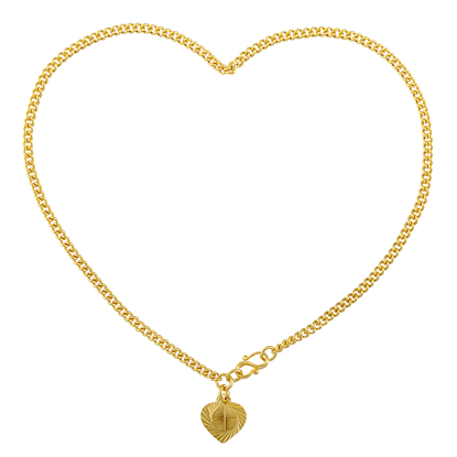 Picture of Heart Curb Chain Anklet Gold Plated (25cm)