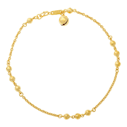 Picture of Triple Bead Link Cable Chain Anklet Gold Plated