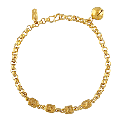 Picture of Girl Chain Anklet Gold Plated with Bell for Kids