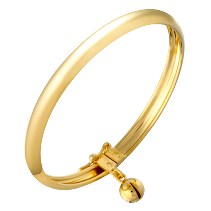 Picture of Classic Plain Bangle Gold Plated with Bell for Kids