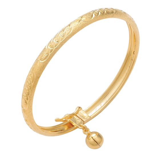 Picture of Spiral Textured Bangle with Bell for Kids