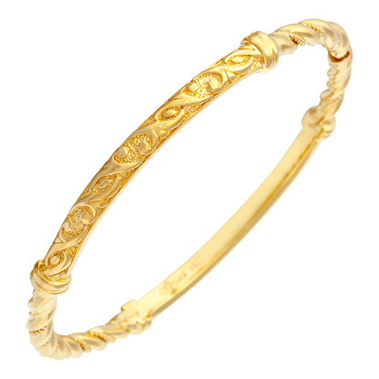 Picture of Double Twist Rope Bangle Gold Plated