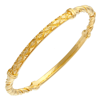 Picture of Criss Cross Double Twist Rope Bangle Gold Plated