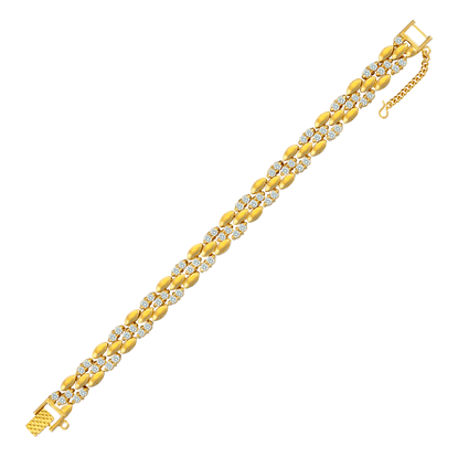 Picture of CZ Alternating Mini Oval Link Bracelet Gold Plated (15.5cm)