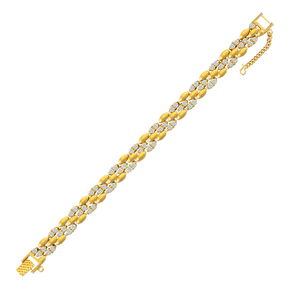 Picture of CZ Alternating Mini Oval Link Bracelet Gold Plated