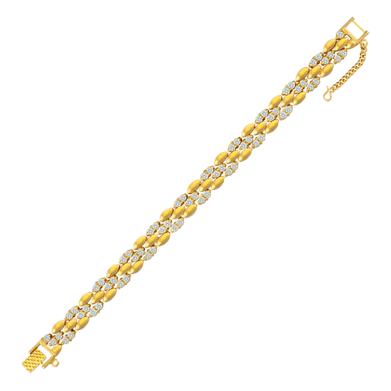 Picture of CZ Alternating Mini Oval Link Bracelet Gold Plated