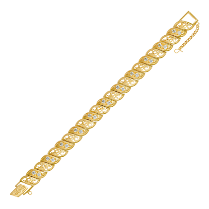 Picture of CZ Wave Link Bracelet Gold Plated