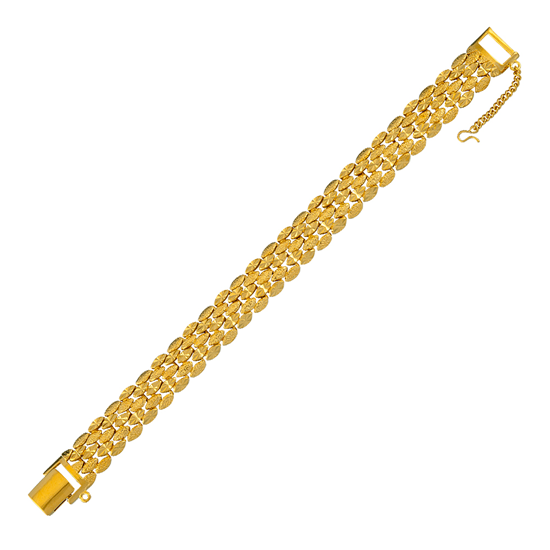 Picture of Diagonal Mini Oval Link Bracelet Gold Plated (16.5cm)