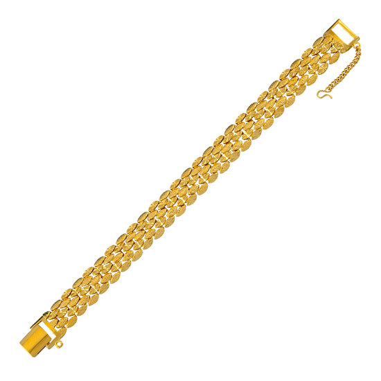 Picture of Diagonal Mini Oval Link Bracelet Gold Plated