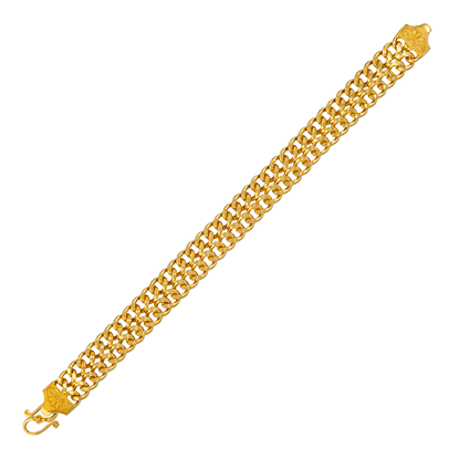 Picture of Double Layer Curb Chain Bracelet Gold Plated (15.5cm)
