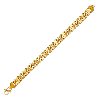 Picture of Mix Textured Thick Cuban Chain Bracelet Gold Plated