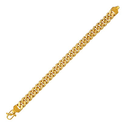 Picture of Textured Thick Cuban Chain Bracelet Gold Plated