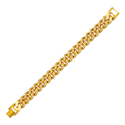 Picture of Chunky Textured Cuban Chain Bracelet Gold Plated (Gajah) (18cm)