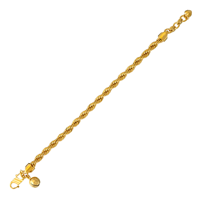 Picture of Simple Rope Chain Bracelet Gold Plated (16.5-17.5cm)