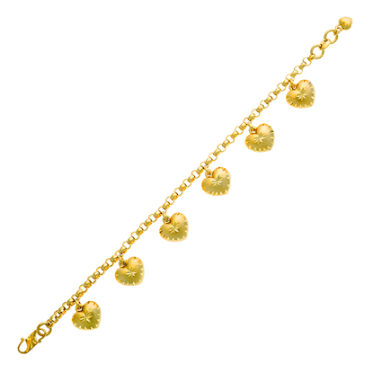 Picture of Heart Cable Chain Bracelet Gold Plated (Kendi Love Pasir)