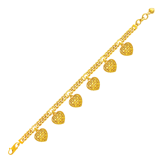 Picture of Starry Heart Cuban Chain Bracelet Gold Plated (Gajah Love)