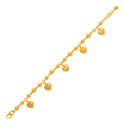 Picture of Heart Ball Chain Bracelet Gold Plated (Bola Love Pasir) (16.5cm)
