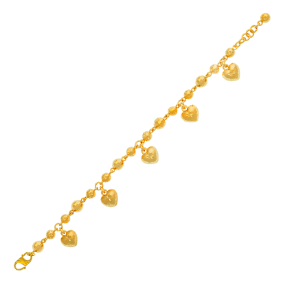 Picture of Heart Ball Chain Bracelet Gold Plated (Bola Love Pasir)