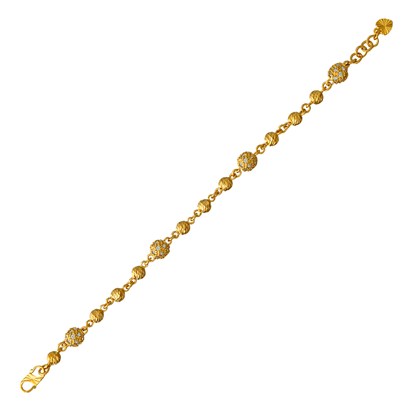 Picture of Mixed Petite CZ Ball Chain Bracelet Gold Plated (Bola CZ) (16.5cm)