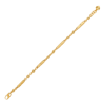 Picture of Simple Mixed Bamboo and Ball Chain Bracelet Gold Plated (Bola Buluh)