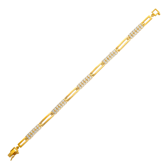 Picture of Minimalist CZ Pave Bar Bracelet Gold Plated