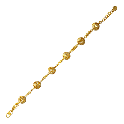 Picture of Round Bead Ball Chain Bracelet Gold Plated (17.5cm)