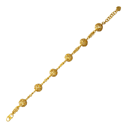 Picture of Round Bead Ball Chain Bracelet Gold Plated