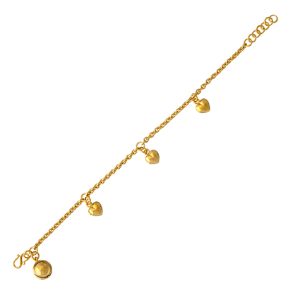 Picture of Triple Heart Chain Bracelet Gold Plated for Kids