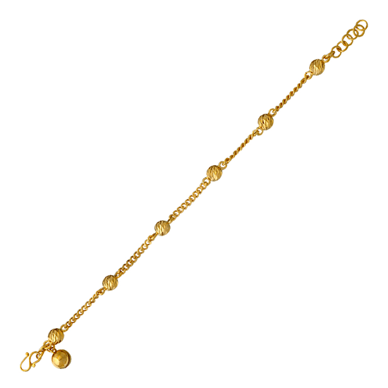Picture of Bead Ball Curb Chain Bracelet Gold Plated for Kids