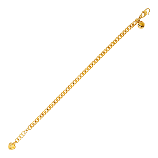 Picture of Simple Curb Chain Bracelet Gold Plated for Kids