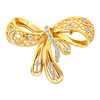 Picture of Vintage Ribbon Bow Brooch Gold Plated