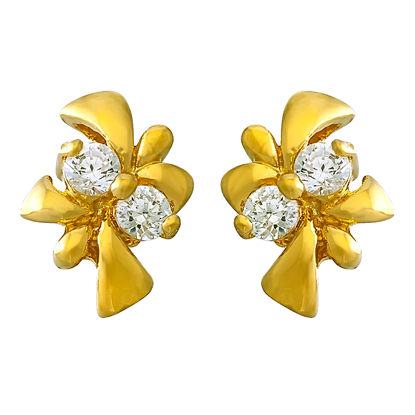 Picture of Floral Stud Earrings Gold Plated