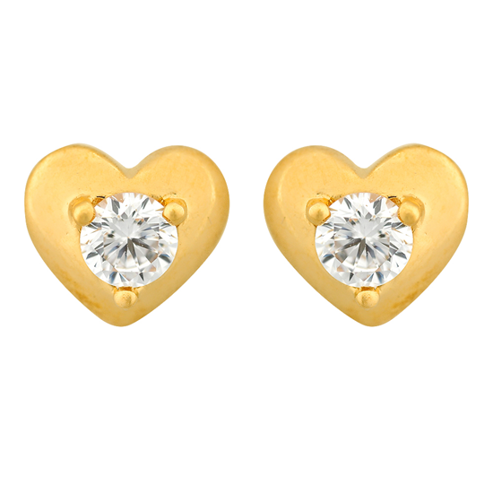 Picture of Petite Heart Stud Earrings Gold Plated