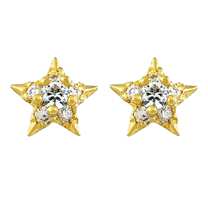 Picture of Pave CZ Star Stud Earrings Gold Plated