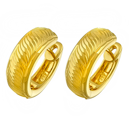 Picture of Wave Curvy Lines Hoop Earrings Gold Plated