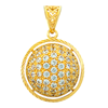 Picture of Vintage Medallion Half Ball Pendant Gold Plated with Flower Filigree