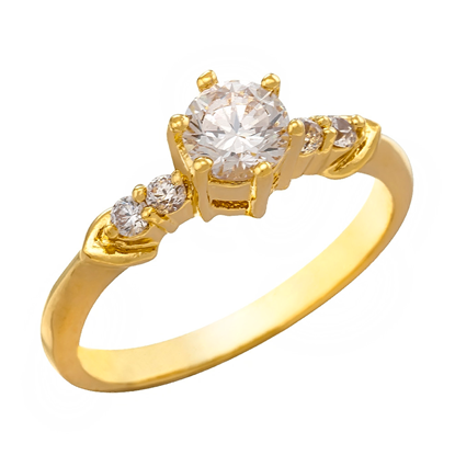 Picture of Classic Six Prong Solitaire Ring Gold Plated