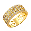 Picture of 3 Row Half Eternity Ring Gold Plated