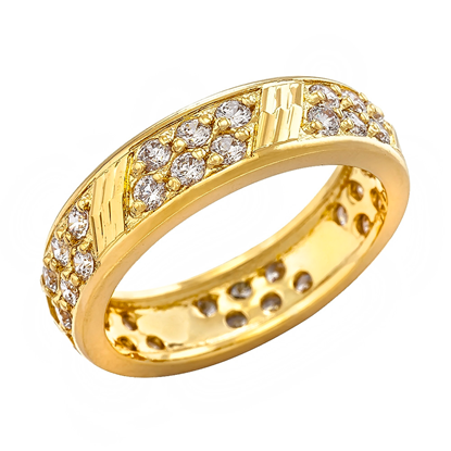 Picture of Double Channel CZ Ring Gold Plated