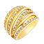 Picture of CZ Layered Wide Multi Row Ring Gold Plated