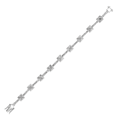 Picture of Modern CZ Square Bracelet Rhodium Plated (16.5cm)