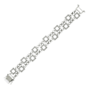 Picture of Modern Geometric Square and Circle Link Bracelet Rhodium Plated (16.5cm)