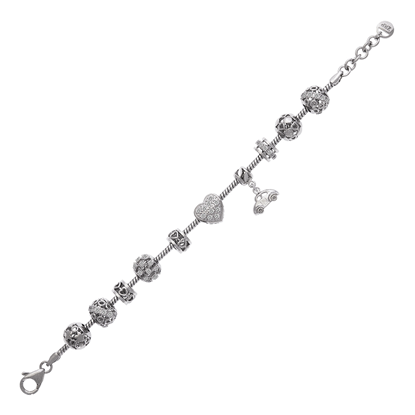 Picture of Car Lover Heart Bracelet Rhodium Plated