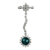 Picture of Sun Dangle Drop Brooch Rhodium Plated with Black Pearl