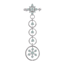 Picture of Geometric Circles Dangle Drop Brooch Rhodium Plated