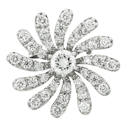 Picture of Small Gerbera Flower Brooch Rhodium Plated