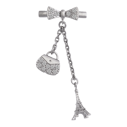 Picture of Love in Paris Fashion Brooch Rhodium Plated
